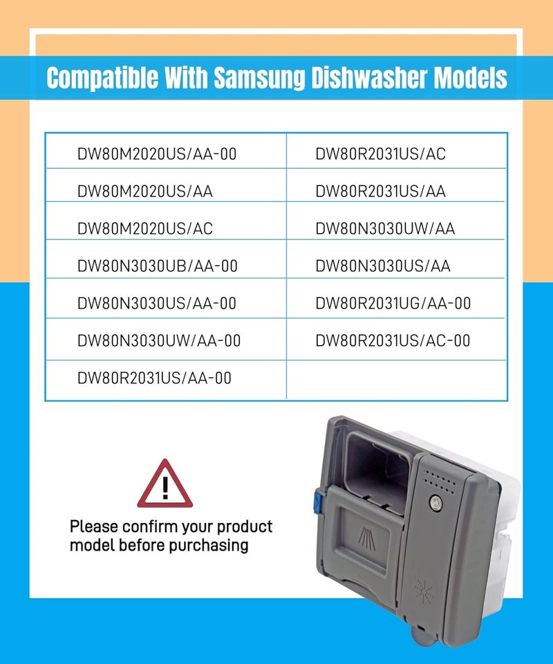 Maigoo DD81-02202A Dishwasher Rinse-Aid soap Dispenser Parts,DD81-02628A Detergent & Rinse Aid Dispenser Replacement for Samsung Dishwasher,DW80M2020US,DW80R2031US,DW80N3030US/UW/UB - Image 3